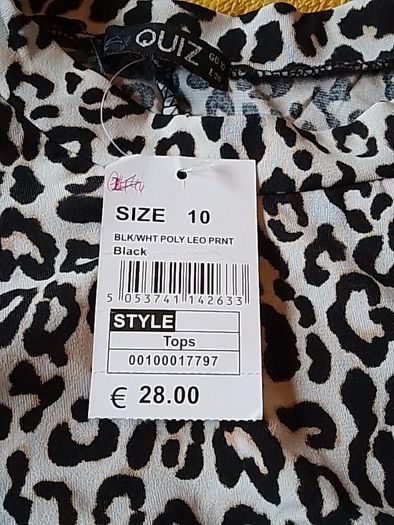 Leopard Flared Sleeve Top BNWT - UK 10