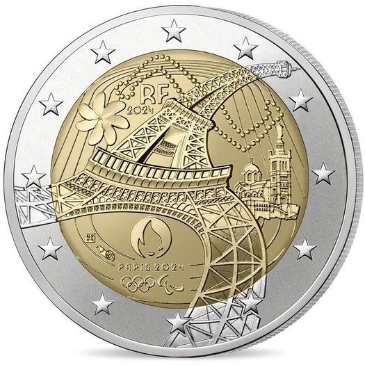 France 2 Euro Commemorative Coin 2024 - Olympic and Paralympic Games Paris 2024. Uncirculated.