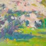 "Cherry Blossoms,Springtime,Clontarf" Large Oil on Canvas Painting.Artist.Norman Teeling. Image 4