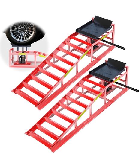 2x 5-Ton/5000kg Heavy-Duty Car Ramps,Car Ramp with Hydraulic