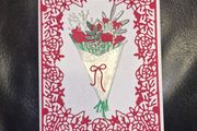 Die Cut Heart Bouquet Bespoke Greeting Cards