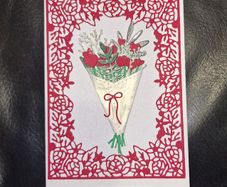 Die Cut Heart Bouquet Bespoke Greeting Cards
