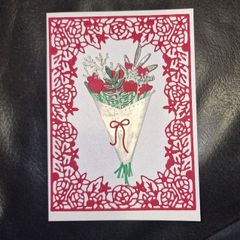 Die Cut Heart Bouquet Bespoke Greeting Cards
