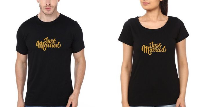Just Married Couple T-shirts Great Gift Present For Valentines Day Idea
