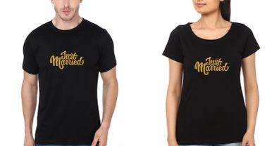 Just Married Couple T-shirts Great Gift Present For Valentines Day Idea
