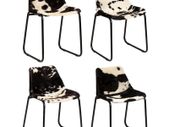 Dining Chair 4 pcs Genuine Goat Leather