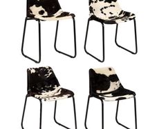 Dining Chair 4 pcs Genuine Goat Leather