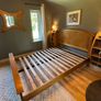 Wood king bed frame curved headboard oak solid Image 6
