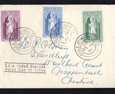 1961 Ireland St.Patrick Commemorative Stamps Plain Addressed First Day Cover (FDC) with Baile Atha Cliath (Dublin) steele cancel