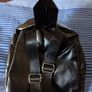 Halloween Small Black Faux Leather Scream Ghostface Style Backpack. Image 6