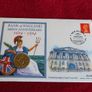Bank of England commemorative 1694 Tercentenary 2 Pounds coin Bunc first day coin & stamp cover Image 2