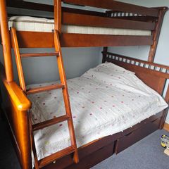 Solid wood Triple bunk bed with Storage