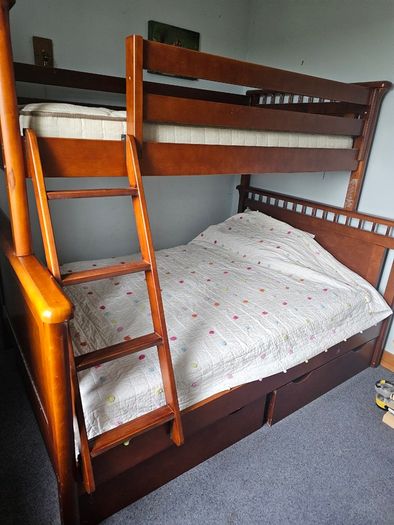 Solid wood Triple bunk bed with Storage