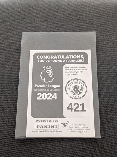 Panini Premier League Stickers 2024 Kevin De Bruyne Manchester City Green Parallel