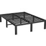 King Size Bed Frame, 36cm High Metal Platform Bed Frames Kingsize with Storage Under Bed/Steel Slats Mattress Base, No Box Spring Needed, Enhanced Support Noise Free, Black Image 4