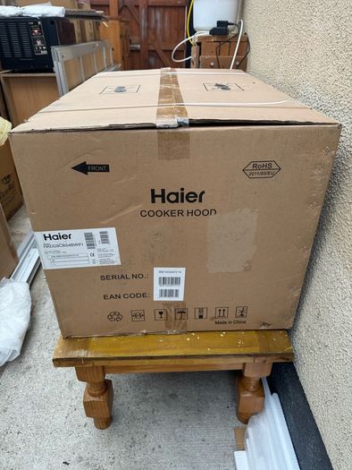 Haier HADG9CBS4BWIFI Glass Wifi Connected Angled Cooker hood (W)90cm - Black