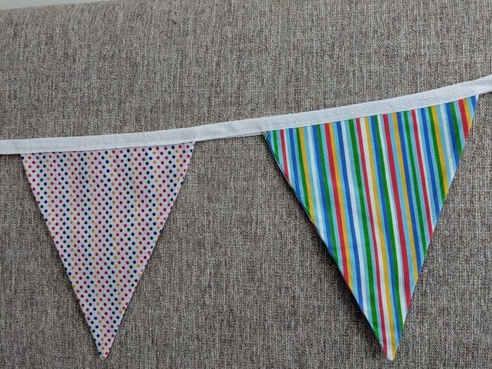 Bunting, various colours and patterns