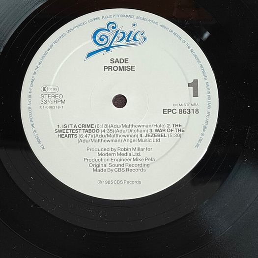 Sade, Promise G/F LP original Europe Press