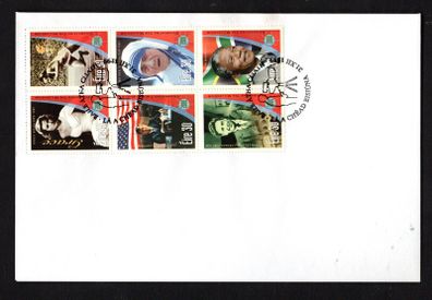 1999 Ireland Celebrating the Millennium Series 1 People of the 20th Century Commemorative Stamps on Plain First Day Cover (FDC)