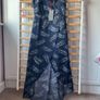 dress bnwt occasion dress navy patterned wrap effect dress size 10/12 Image 3