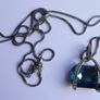 Navy Crystal Necklace, Midnight Blue Pendant Image 5