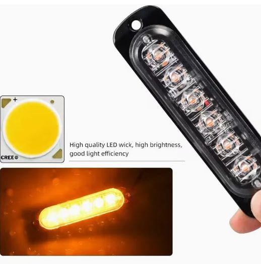 4pcs 12/24v  truck LED lights, 6SMD grille light strips, car lights, trailer lights, amber
