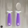 Munchkin Raise Toddler Fork and Spoon Set  12+ Months BPA Free Purple Image 3