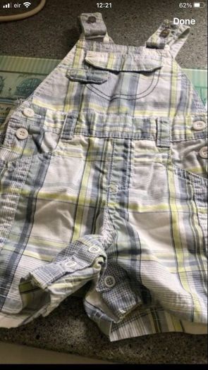 Boys dungaree shorts 0/3 mths