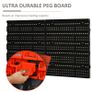 Wall Mounted Storage Bin Rack Tool Organizer with 30 Bins, Pegboard for Garage Workshops Red Image 4