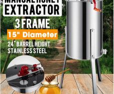 2/3 Frame Stainless Steel Manual Honey Extractor