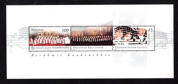 2003 Germany Famous Boys Choirs Commemorative Stamps Miniature Sheet Mint Never Hinged (MNH)