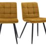 Set Of 2 x Cubana Velvet Upholstered Kitchen Dining Chair with Strong Black Metal Legs Living Room Bedroom Chair (FREE POSTAGE) Image 5