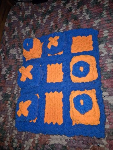 Chunky Knit Tic Tac Toe Game | Sensory Play Mat, Kids Gift | Handmade Soft Play