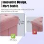 NEW | Folding Storage Ottoman Bench, Velvet Large Footstools Cube for Living Room and Bedroom 110 x 40 x 40 cm - Hot Pink Image 3