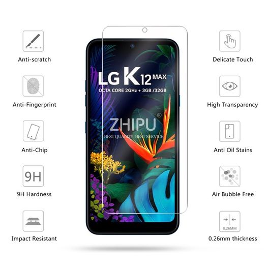 Tempered Glass For LG K12 MAX Glass Screen Protector 2.5D 9H Premium Tempered Glass For LG K12 MAX Protective Film