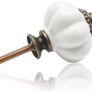 12 Pack Ceramic Door Knobs White Drawer Knobs, Pumpkin Ceramic Knobs Vintage Cupboard Knobs with Mounting Screws, Antique Wardrobe Pull Handles Kitchen Cabinet Knobs for Dresser Image 5