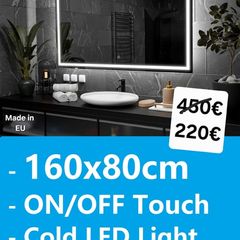 LED Bathroom Mirror Bright Cold Light 160x80cm