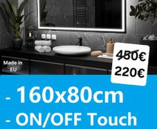 LED Bathroom Mirror 160x80cm Touch Switch Cold LED Light