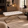 Boucle bench with metal frame 100x40 Image 3