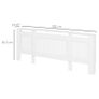 Radiator cover, slatted design, adjustable length 125-201 cm, MDF, White Image 3