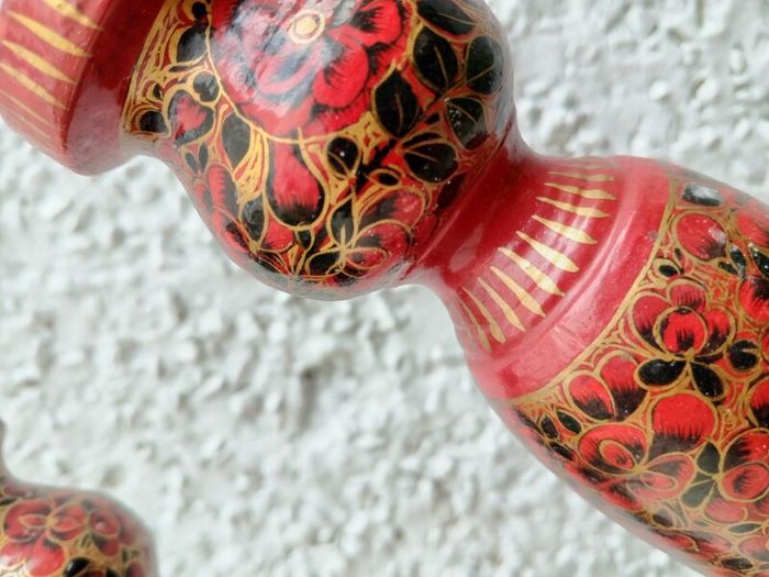Pair lacquer work candle holders ?