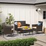 4-Piece Rattan Garden Chair Furniture Set Image 3
