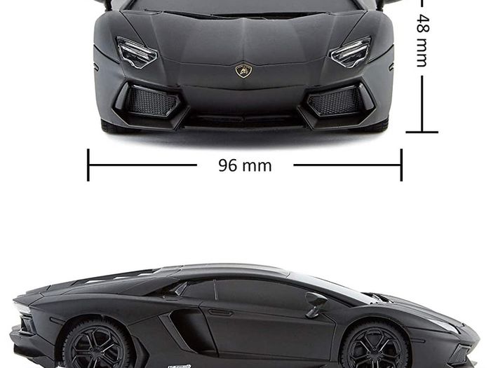 Lamborghini Aventador Official Licensed Remote Control Car with Working Lights, Radio Controlled On Road RC Car 1:24 Scale, 2.4Ghz Matte Black, Great Toys for Boys and Girls (FREE POSTAGE)