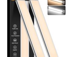 Cabinet Kitchen Lights Rechargeable-3 Color Temps&5 Level Brightness, Super Bright, 4 Modes, Motion Sensor, Long Lasting-Easy Installation Strong Magnetic Under Closet Light-26CM/2 Pack