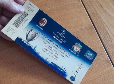 AC Milan v Liverpool Fc Souvenir Ticket 2005 Champions League Final