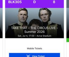 Premium Take That tickets