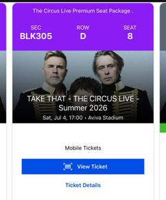 Premium Take That tickets