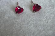 Pandora red heart stud earrings very good condition