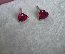 Pandora red heart stud earrings very good condition