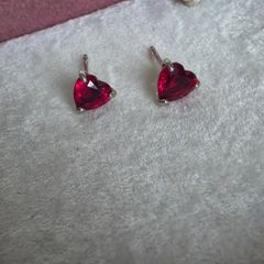 Pandora red heart stud earrings very good condition